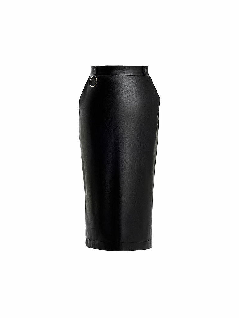 Falda de efecto cuero negro 34