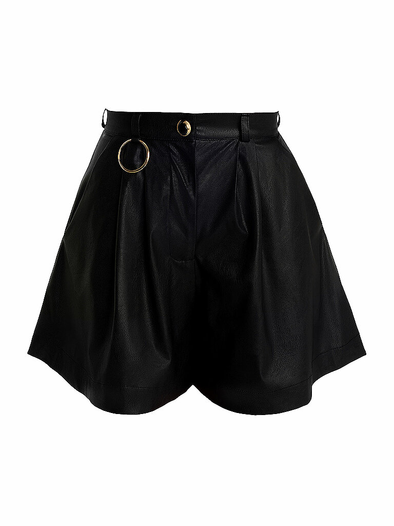 Shorts de efecto cuero negro 38