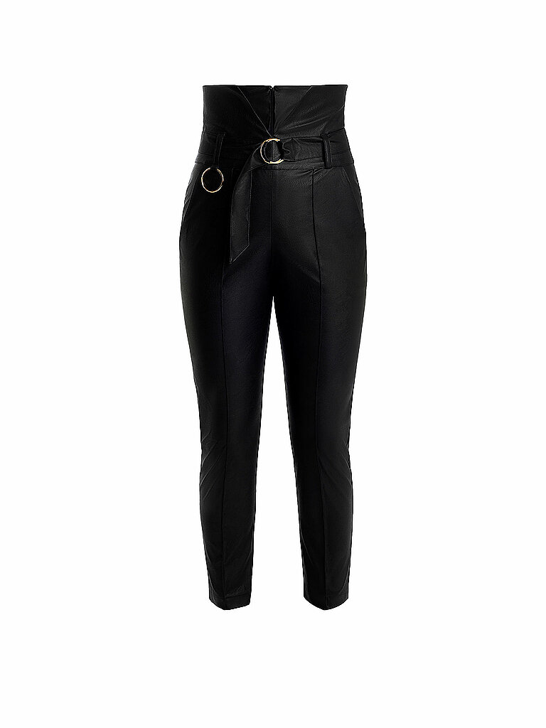 Silvia Schneider Pantalones de efecto cuero negro