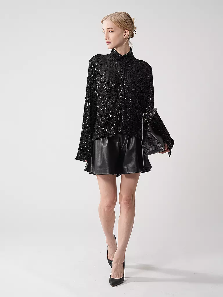 SILVIA SCHNEIDER | Shorts de efecto cuero | Negro