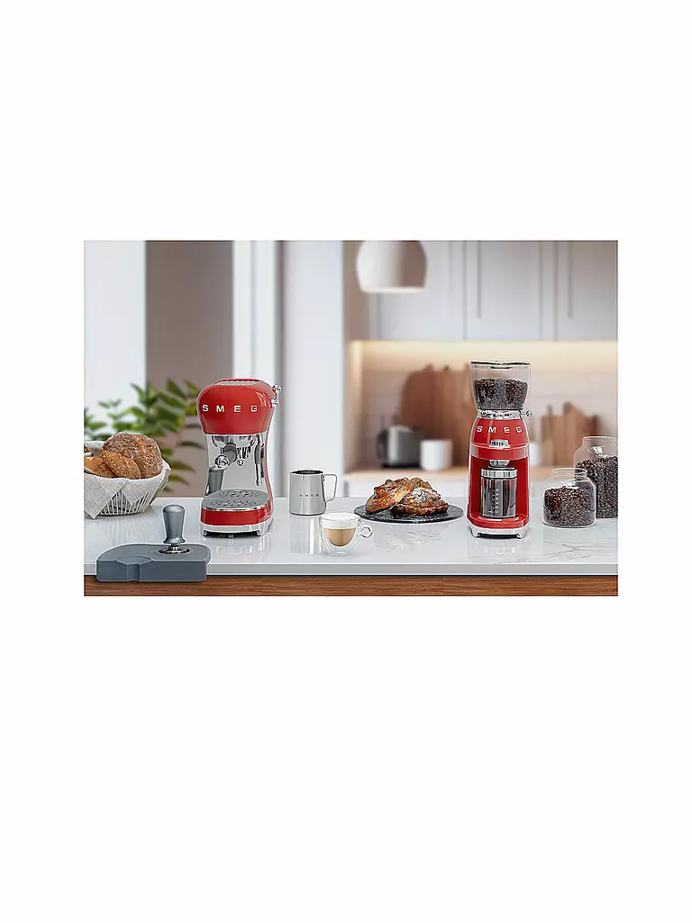 SMEG | Máquina de café espresso estilo retro años 50 roja ECF02BLEU | Rojo