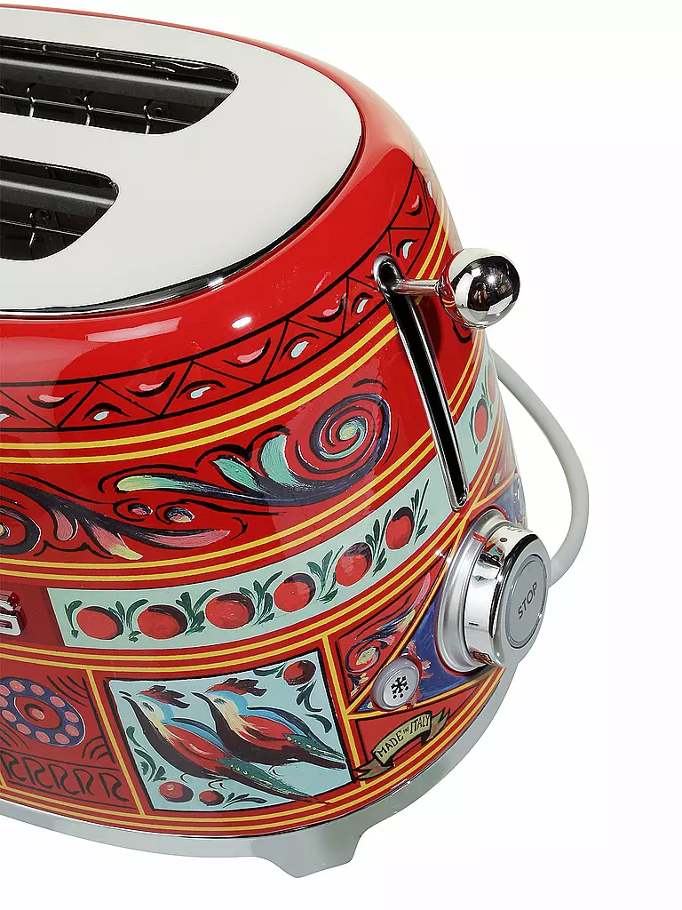 SMEG | Toaster (2 Scheiben) "Dolce Gabbana" TSF01DG (Rot/Dekor) | Multicolor