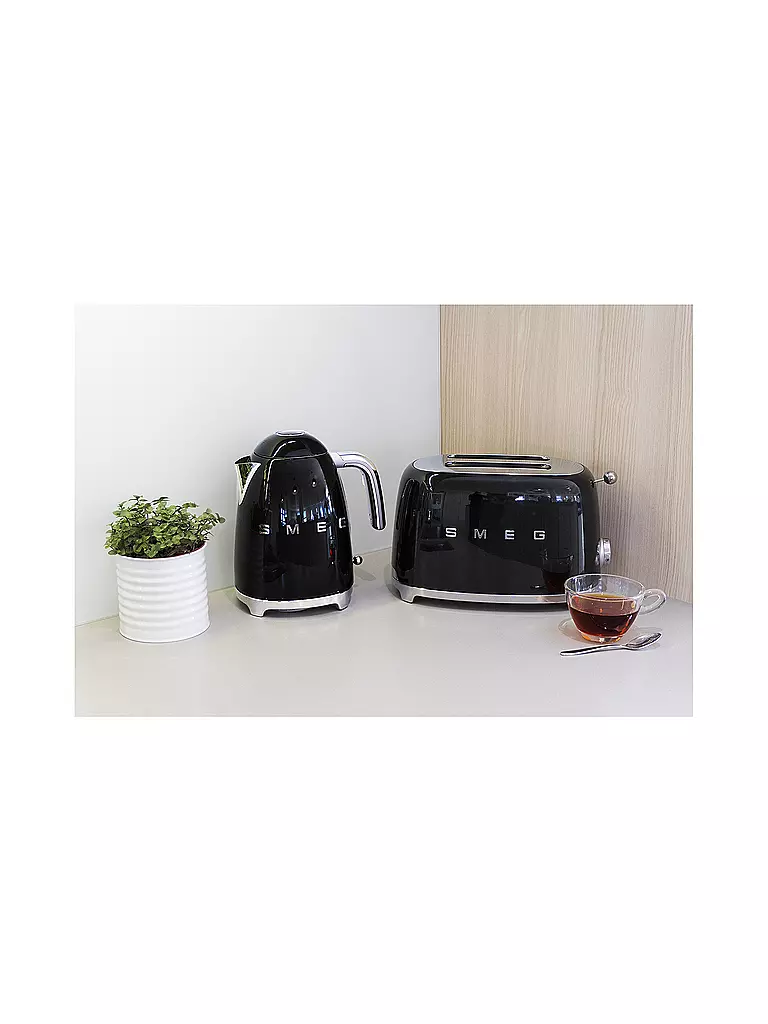 SMEG | Tostadora de 2 ranuras, estilo retro años 50, negra TSF01BLEU | 