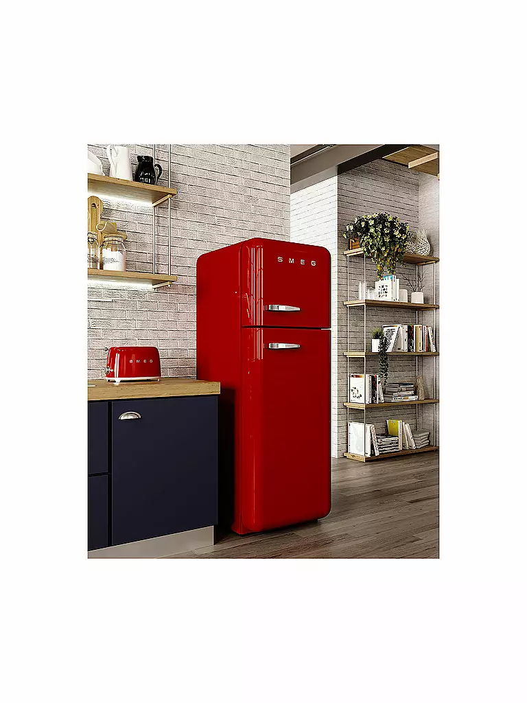 SMEG | Tostadora de 2 ranuras, estilo retro años 50, roja TSF01RDEU | 