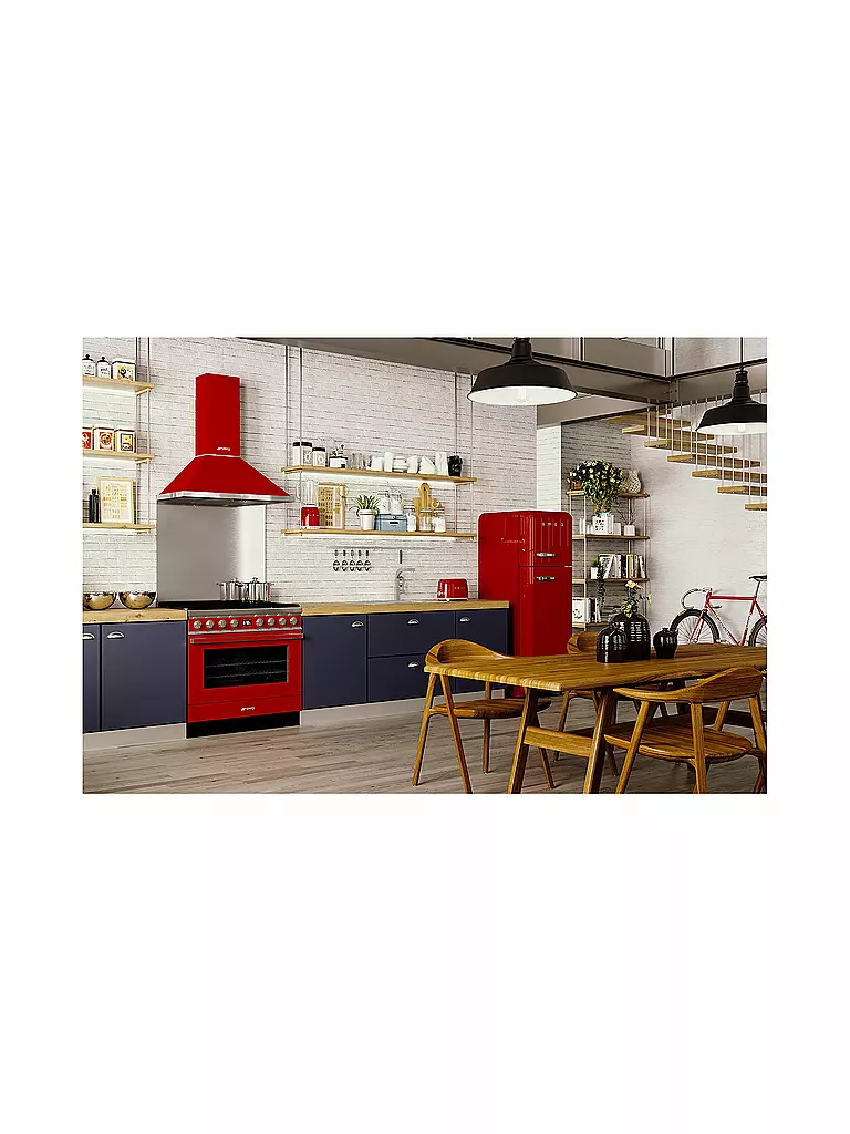 SMEG | Tostadora de 2 ranuras, estilo retro años 50, roja TSF01RDEU | 