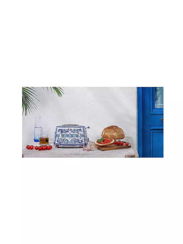 SMEG | Tostadora de 2 rebanadas Dolce & Gabbana TSF01DGBEU Blu Mediterraeo | 