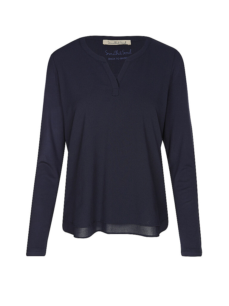 Blusenshirt azul oscuro L