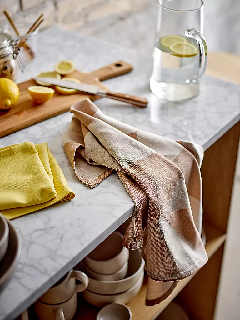 SOEDAHL | Set de paños de cocina 2 piezas 50x70cm TWIST Warm Taupe | Marrón claro