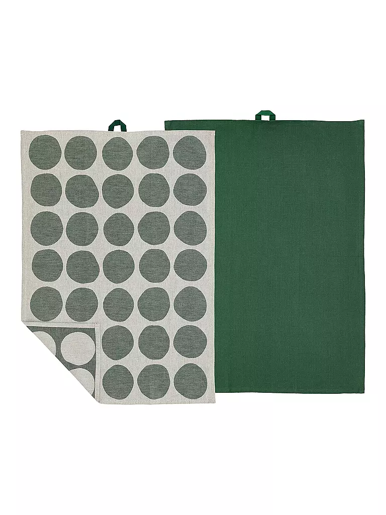 SOEDAHL | Set de paños de cocina 2 piezas BUBBLES Verde pino | Verde oscuro