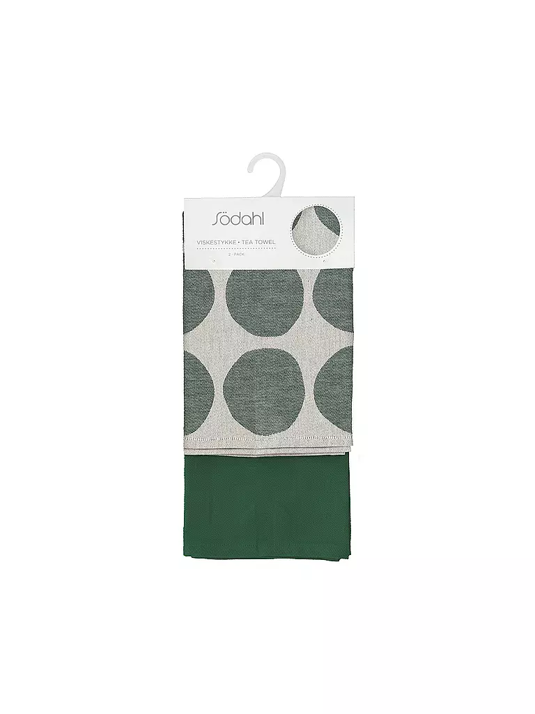 SOEDAHL | Set de paños de cocina 2 piezas BUBBLES Verde pino | 