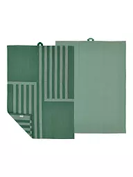 SOEDAHL | Set de paños de cocina de 2 piezas REFLECTION Warm Taupe | Verde oscuro