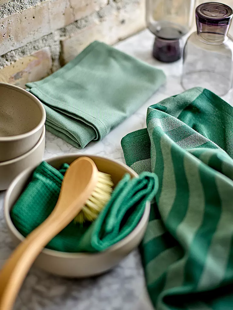 SOEDAHL | Set de paños de cocina 2 piezas REFLECTION Verde pino | Verde oscuro