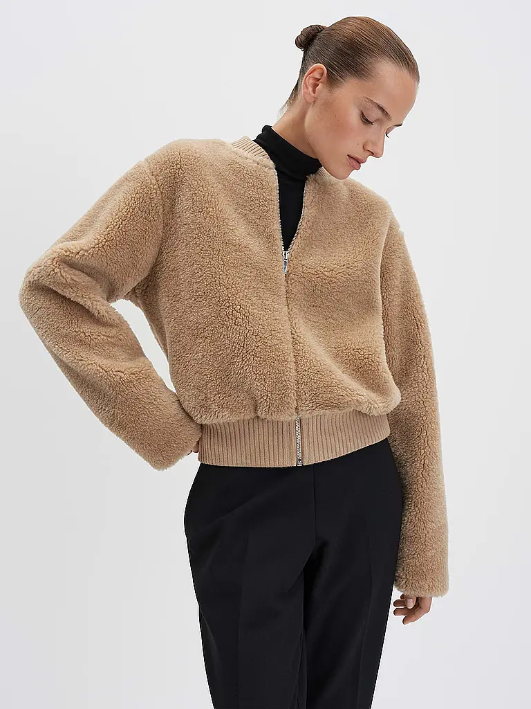 SOMEDAY | Chaqueta con aspecto de piel UFURRY | Marrón claro