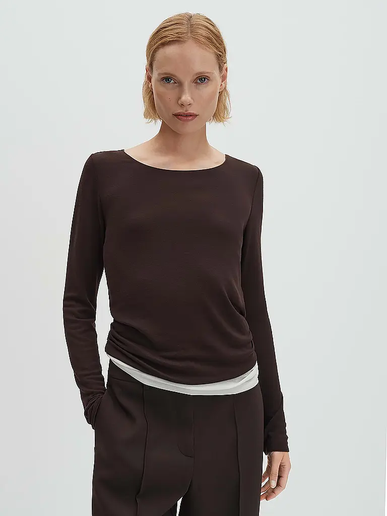 SOMEDAY | Langarmshirt KIROSA SOFT LONG | Marrón