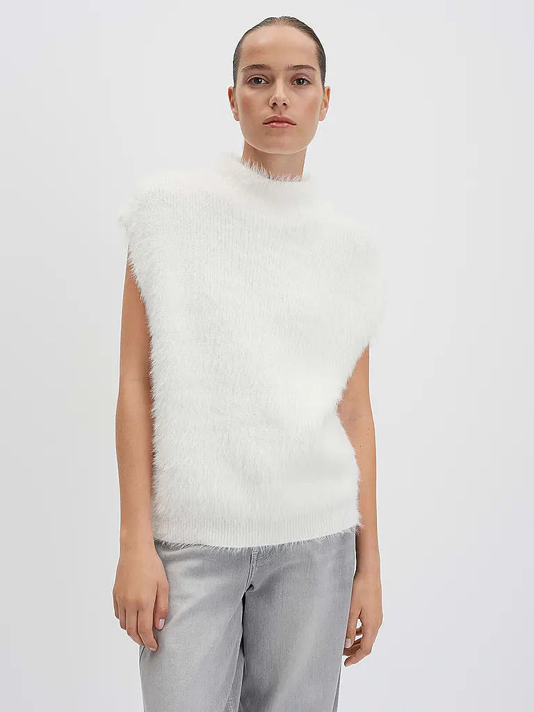 SOMEDAY | Pullunder TANNI
Marca: SOMEDAY
Color: blanco
Categorías: Moda, Mujer
Largo de manga: Sin mangas
Escote: Cuello redondo
Material: Poliéster / Poliamida
Estampado: Liso
Corte (Prenda exterior): Suelto
Estilo: Pure |