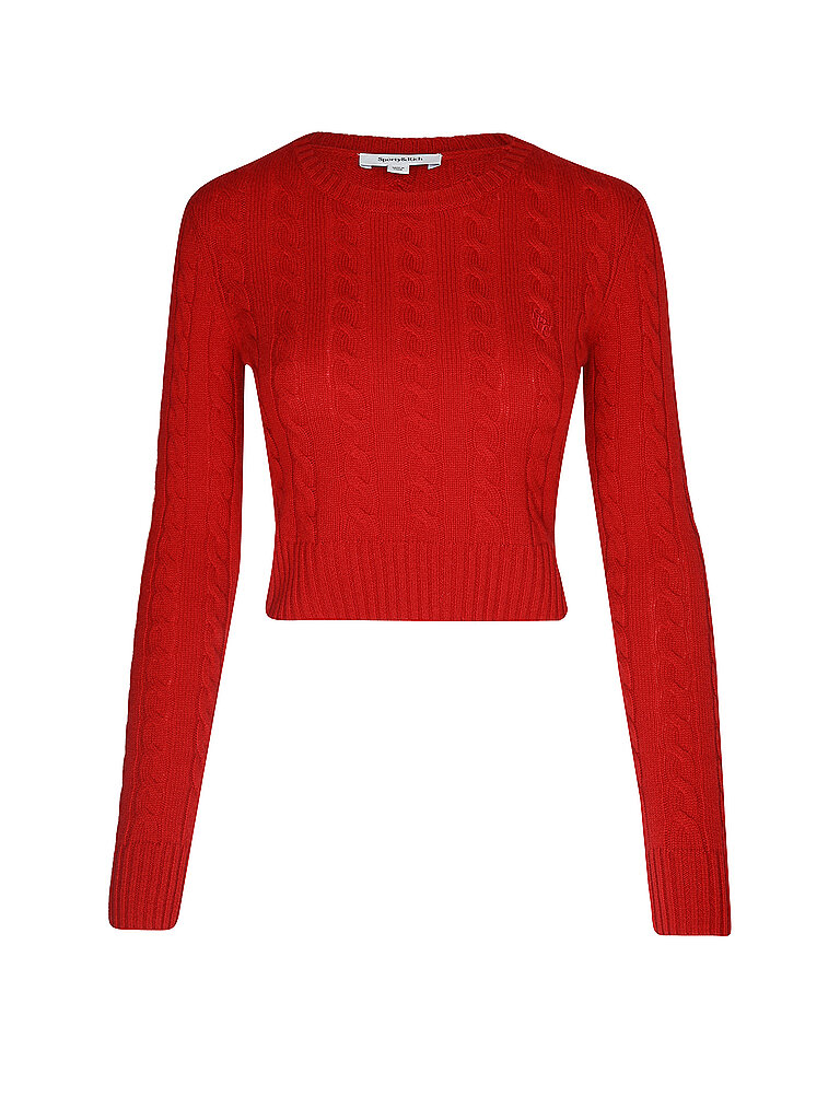 Sporty & Rich Suéter de cachemira SRC CABLE rojo