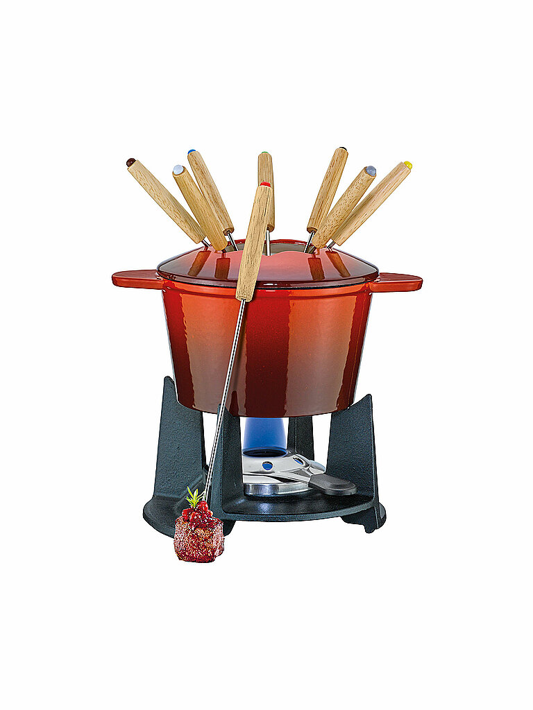 Spring Fondue de hierro fundido Grenoble (rojo) rojo