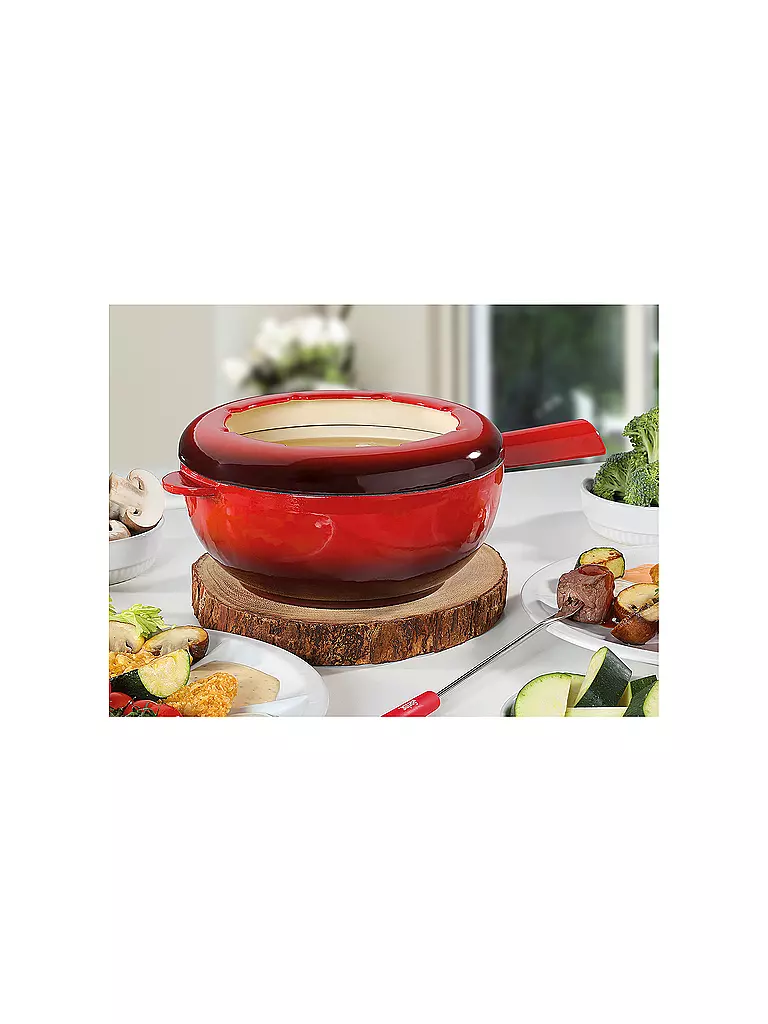 SPRING | Caquelón de fondue de hierro fundido de 20 cm rojo | 