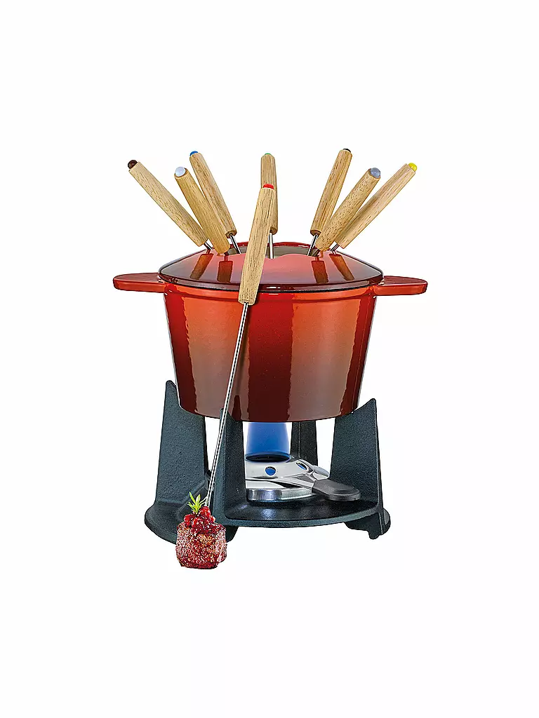 SPRING | Fondue de hierro fundido "Grenoble" (rojo) | Rojo