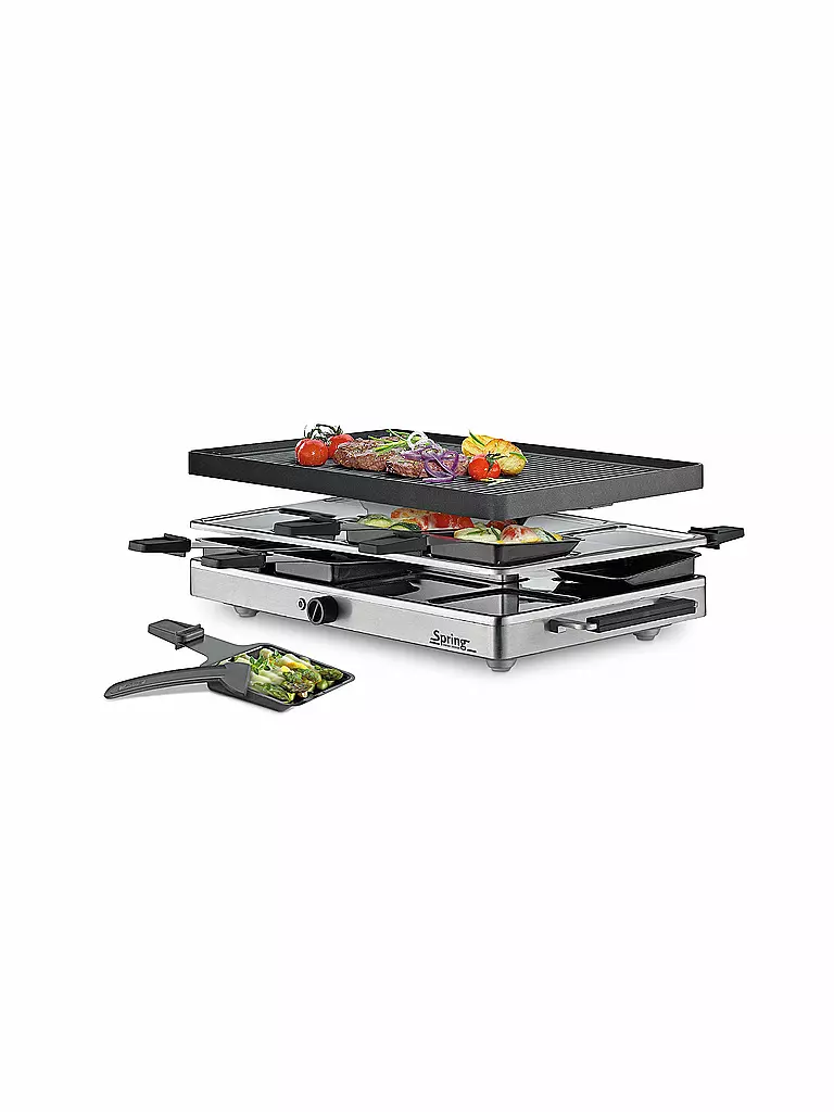 SPRING | Raclette8 CLASSIC Plancha de aluminio | Negro