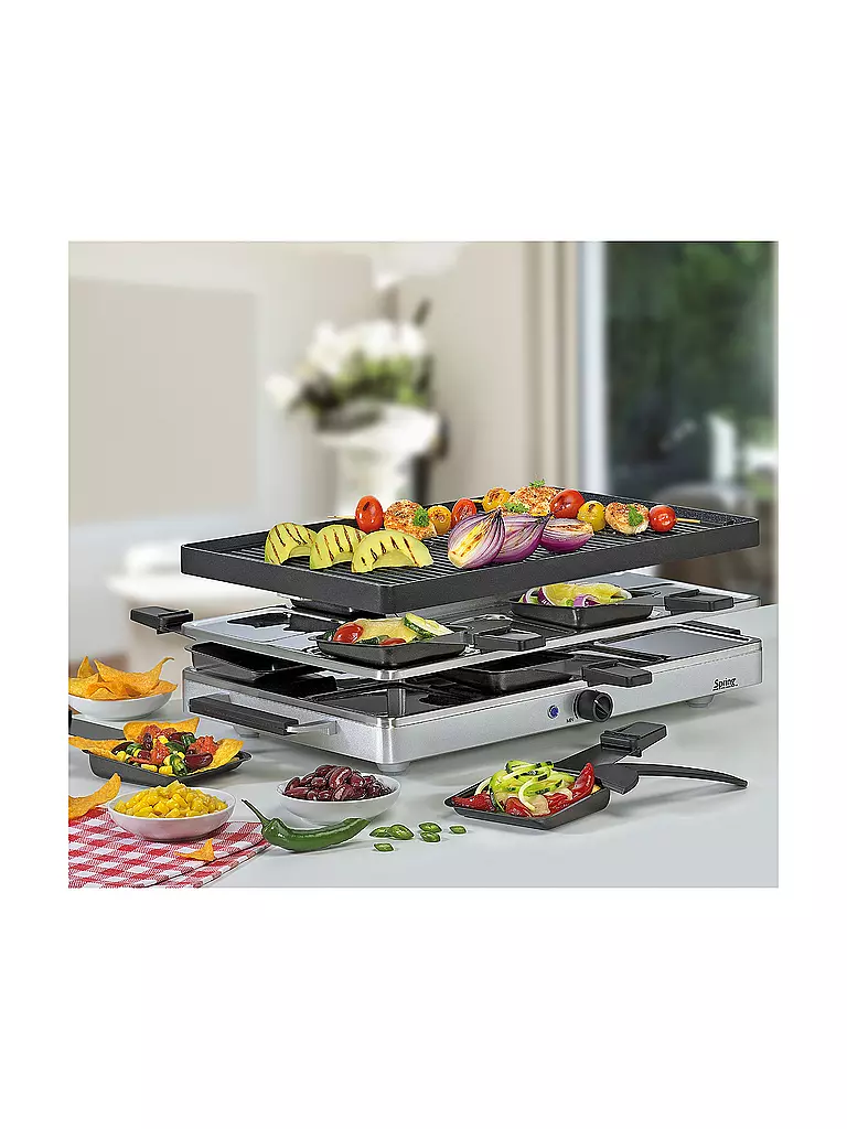 SPRING | Raclette8 CLASSIC Plancha de aluminio | Negro