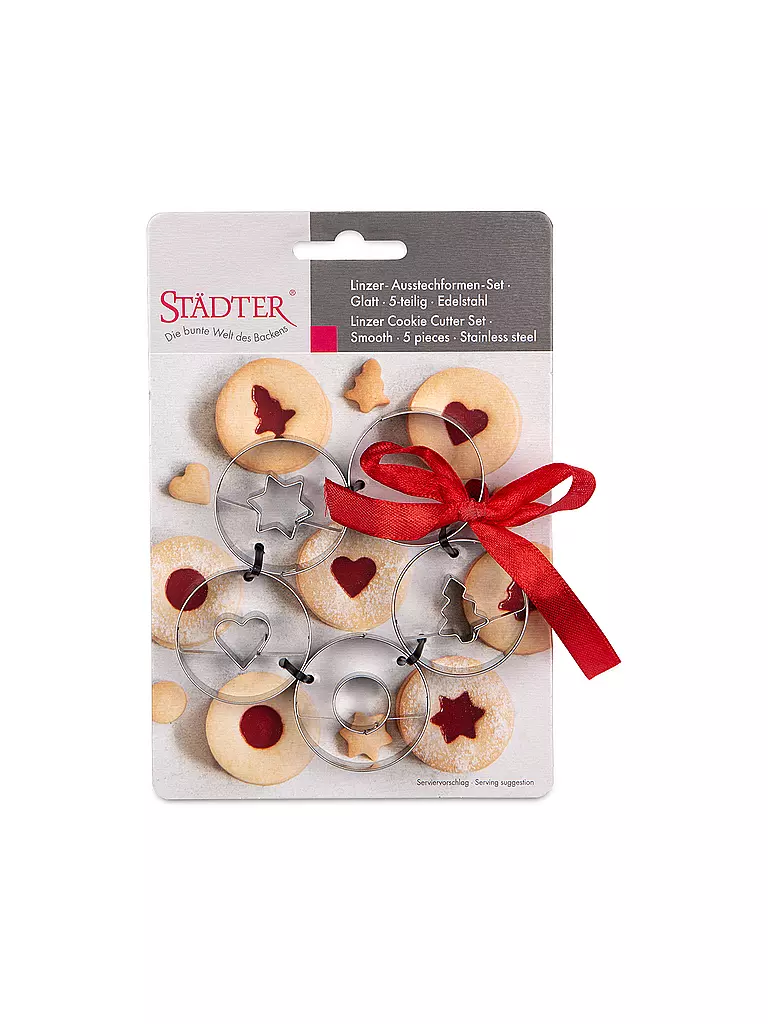 STAEDTER | Cortador Linzer liso, 5 piezas, acero inoxidable |