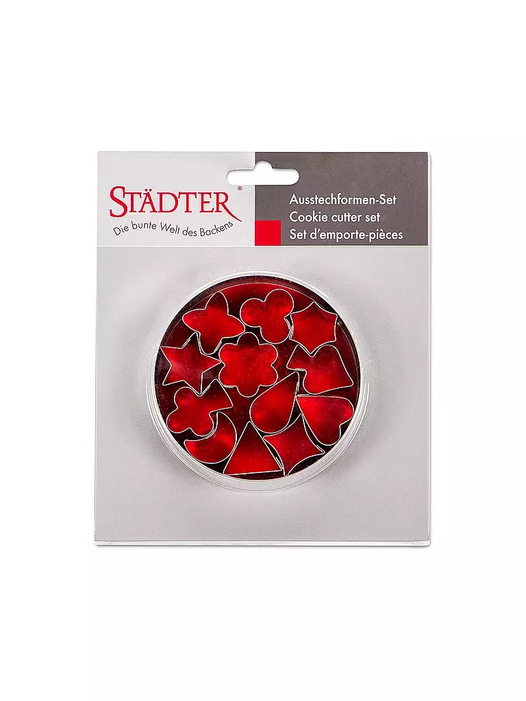 STAEDTER | Set de cortadores de galletas - 12 motivos | Plata