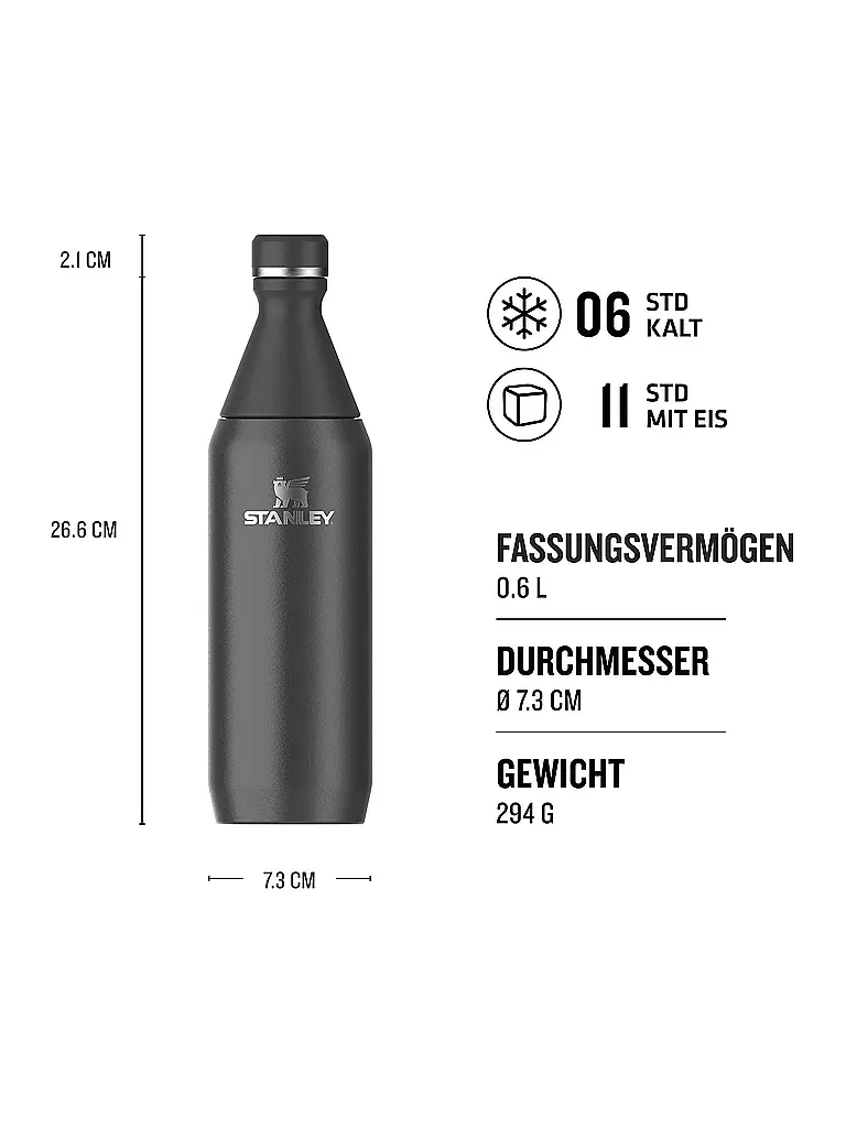 STANLEY | Botella aislante - Termo ALL DAY SLIM BOTTLE 0,6l Negro |