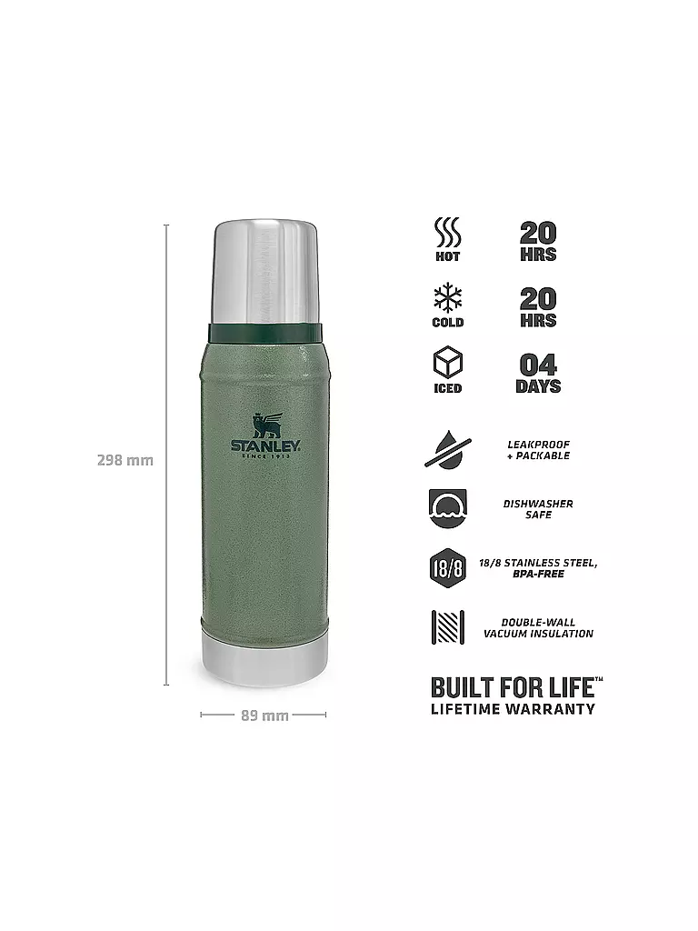 STANLEY | Botella aislante - Termo Classic 0,75l Verde | Oliva