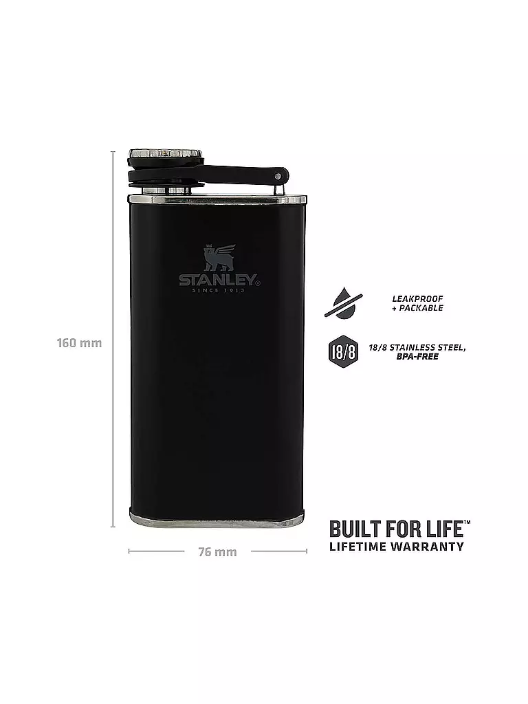 STANLEY | Flachmann Classic Flask 0,23l Negro | Negro