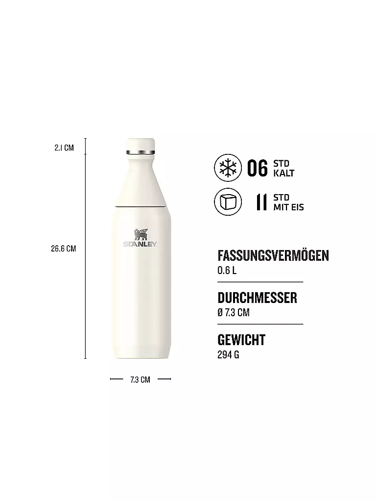 STANLEY | Isolierflasche - Thermosflasche ALL DAY SLIM BOTTLE 0,6l | Crema