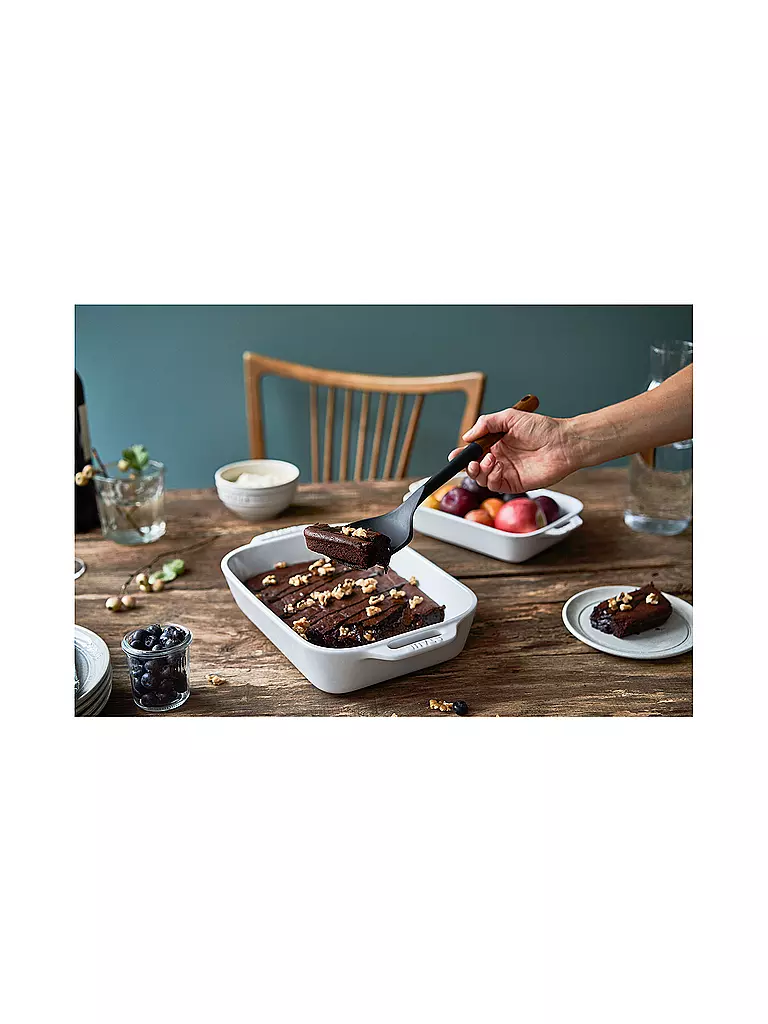 STAUB | Espátula para wok de 31 cm de acacia / silicona | Marrón