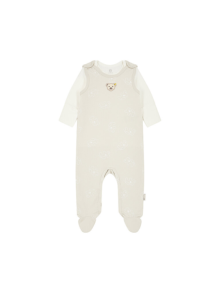 Steiff Set de bebé de 2 piezas: pelele y camiseta de manga larga gris claro