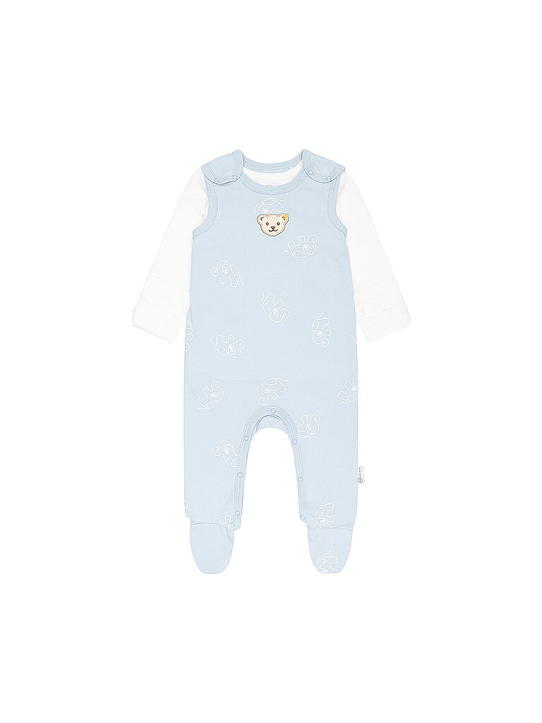 Steiff Set de bebé de 2 piezas: pelele y camiseta de manga larga azul claro