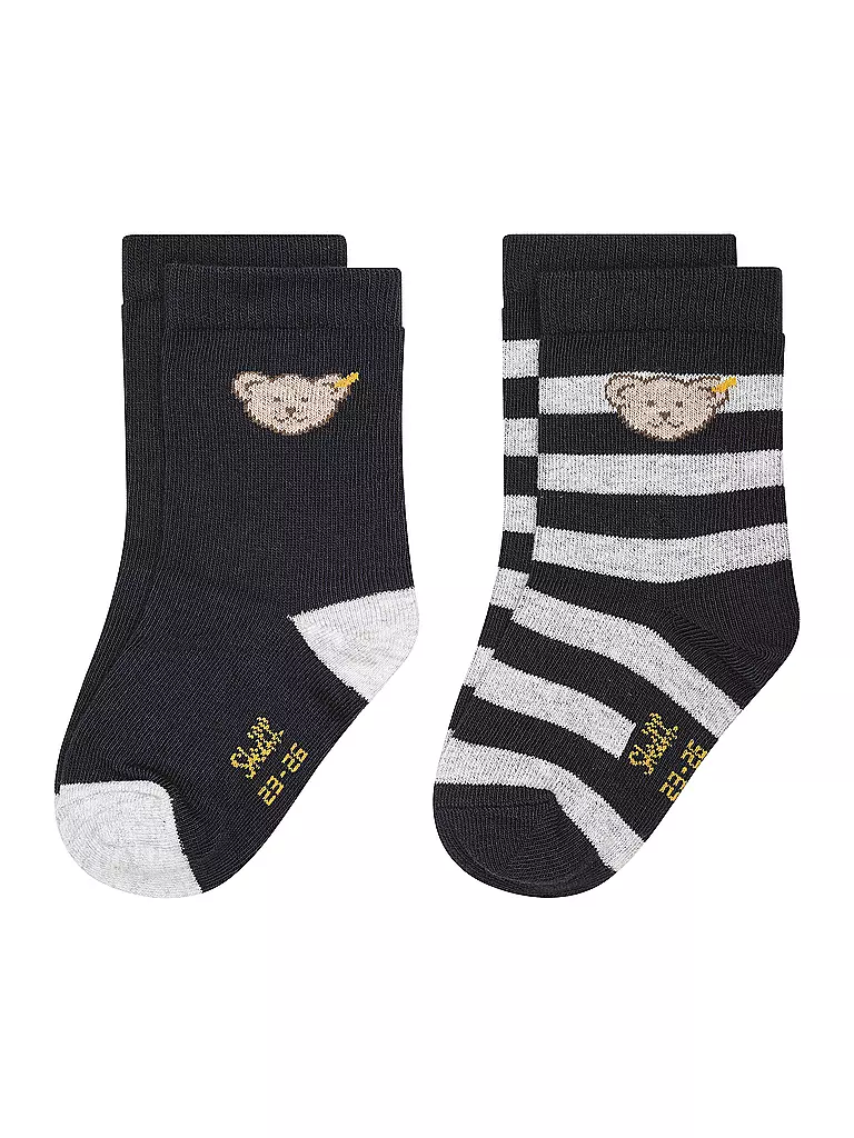 STEIFF | Calcetines de bebé, paquete de 2, azul marino | Azul oscuro