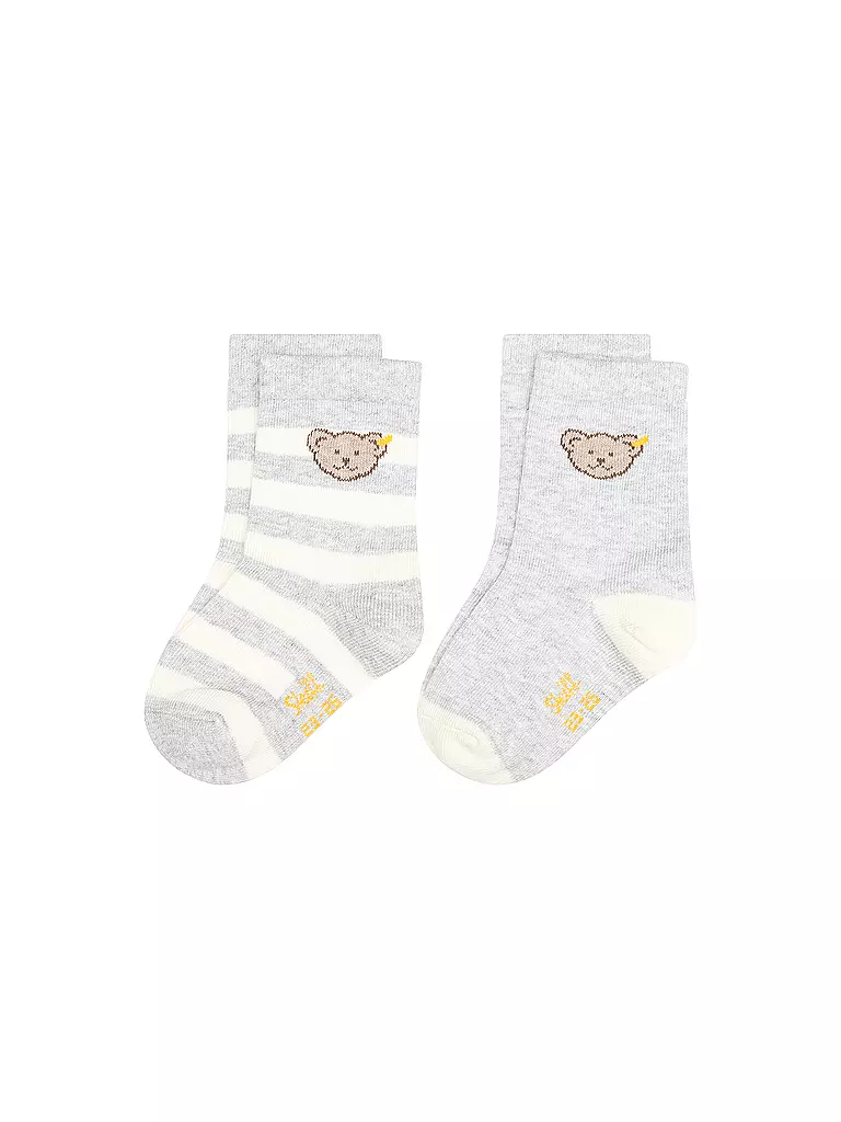 STEIFF | Calcetines de bebé, paquete de 2, gris jaspeado | Gris