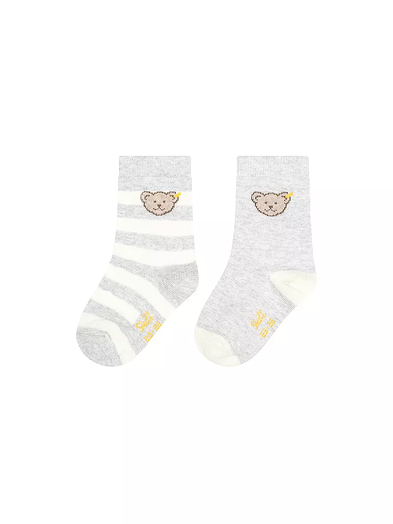STEIFF | Calcetines de bebé, paquete de 2, gris jaspeado | 