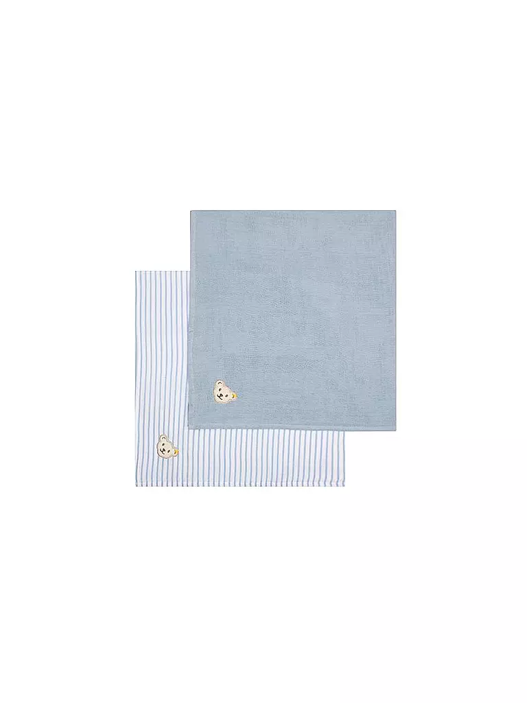 STEIFF | Paquete de 2 muselinas para bebé | Azul claro