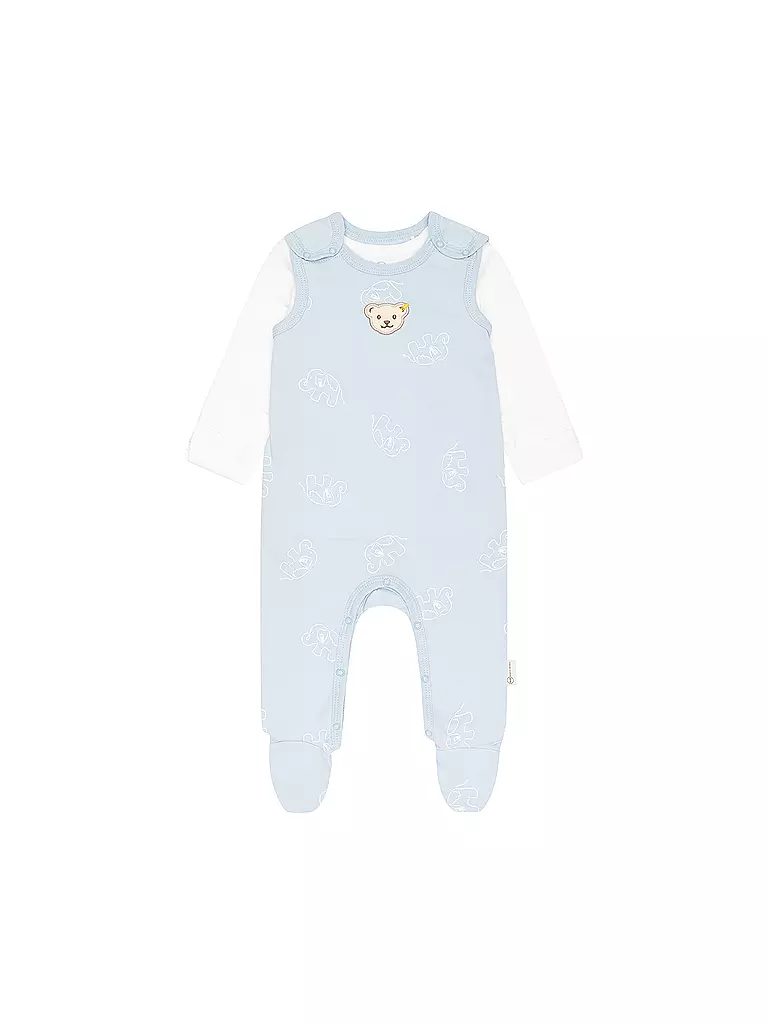 STEIFF | Set de bebé de 2 piezas, pelele y camiseta de manga larga | Azul claro