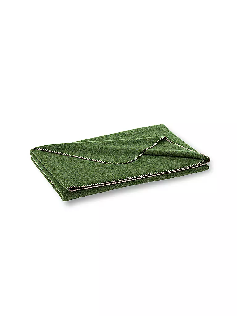 STEINER 1888 | Wolldecke "Alina" 150x190cm kiwi | Verde oscuro