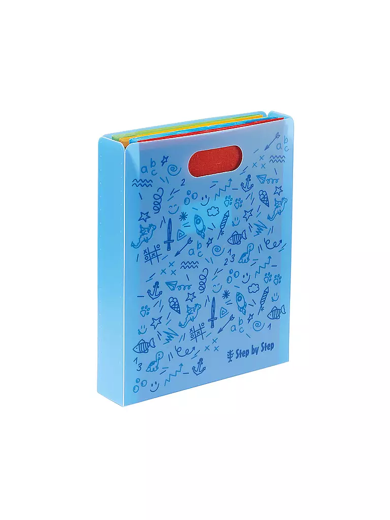 STEP BY STEP | Caja archivadora con asa azul | Azul claro