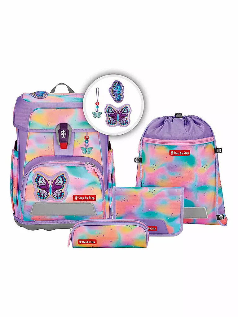 STEP BY STEP | Schultaschen Set 5tlg CLOUD FLASH Butterfly Luna  | Lila