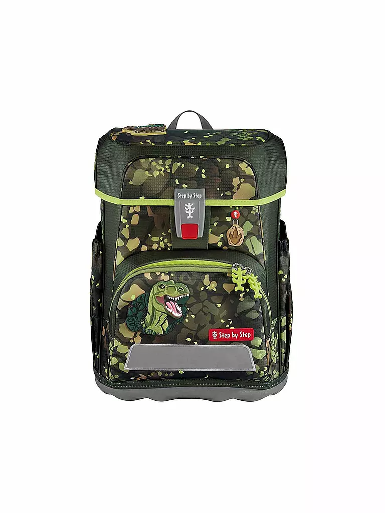 STEP BY STEP | Set de Mochila Escolar 5 piezas CLOUD Dino Torex | Verde oscuro