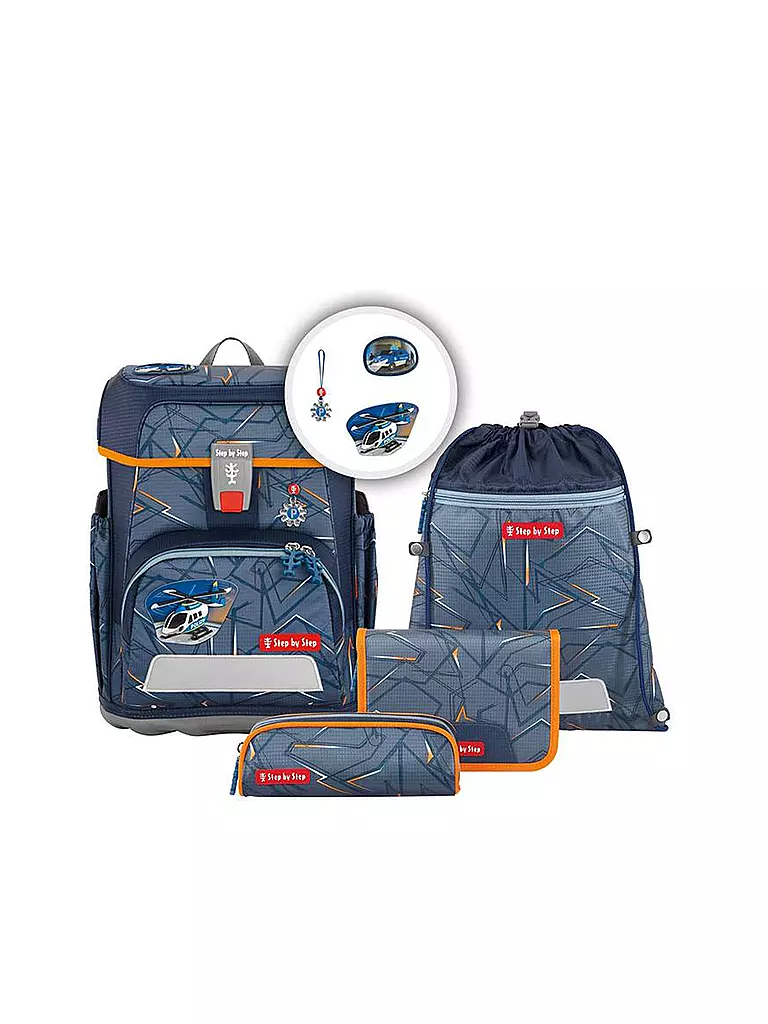 STEP BY STEP | Set de mochila escolar 5 piezas CLOUD Helicopter Sam | Gris