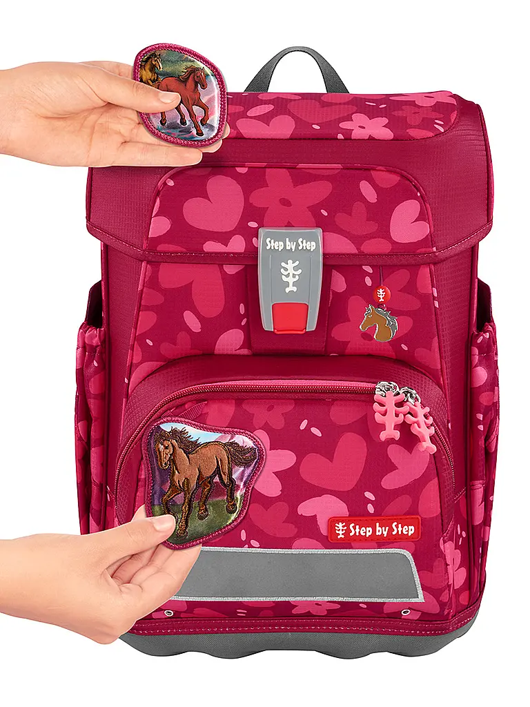 STEP BY STEP | Set de mochila escolar 5 piezas CLOUD Wild Horse Nora | Rojo