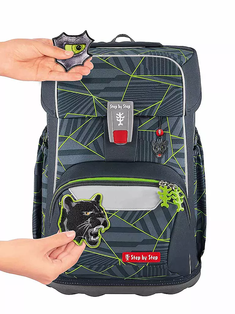 STEP BY STEP | Set de mochila escolar 5 piezas GIANT Dark Cat Chiko | Negro