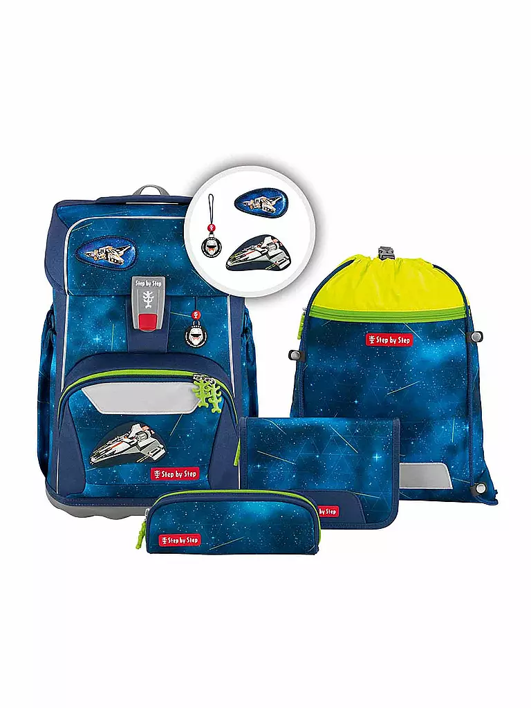 STEP BY STEP | Set de Mochila Escolar 5 piezas GIANT Starship Galactus | Azul