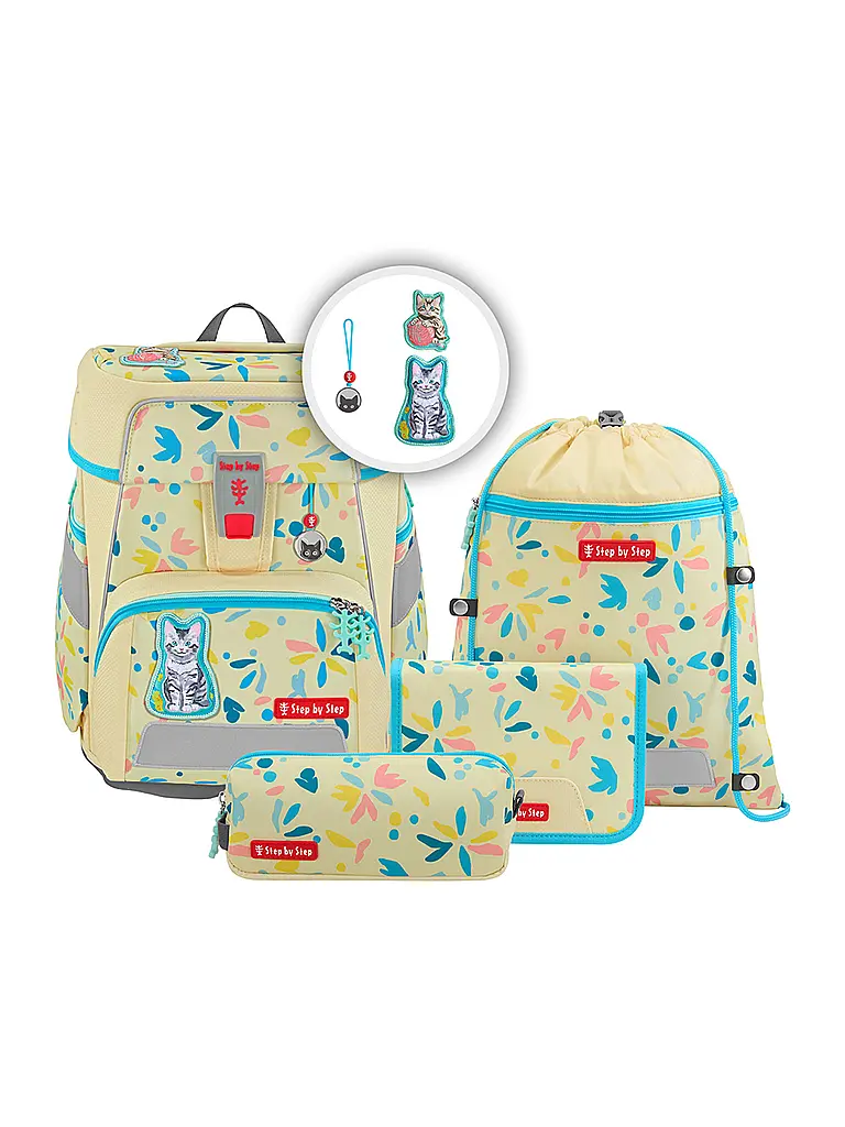 STEP BY STEP | Set de Mochila Escolar 5 piezas SPACE Cat Lilly | Crema