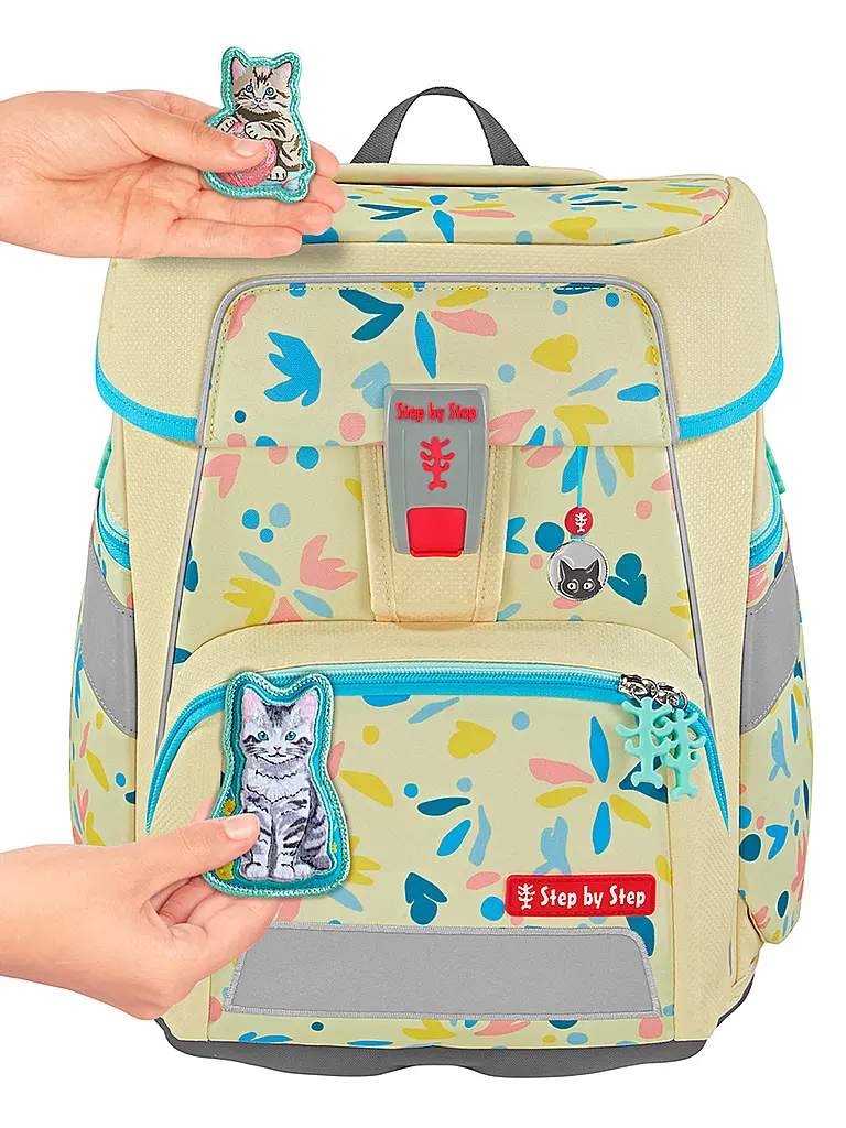 STEP BY STEP | Set de Mochila Escolar 5 piezas SPACE Cat Lilly | Crema