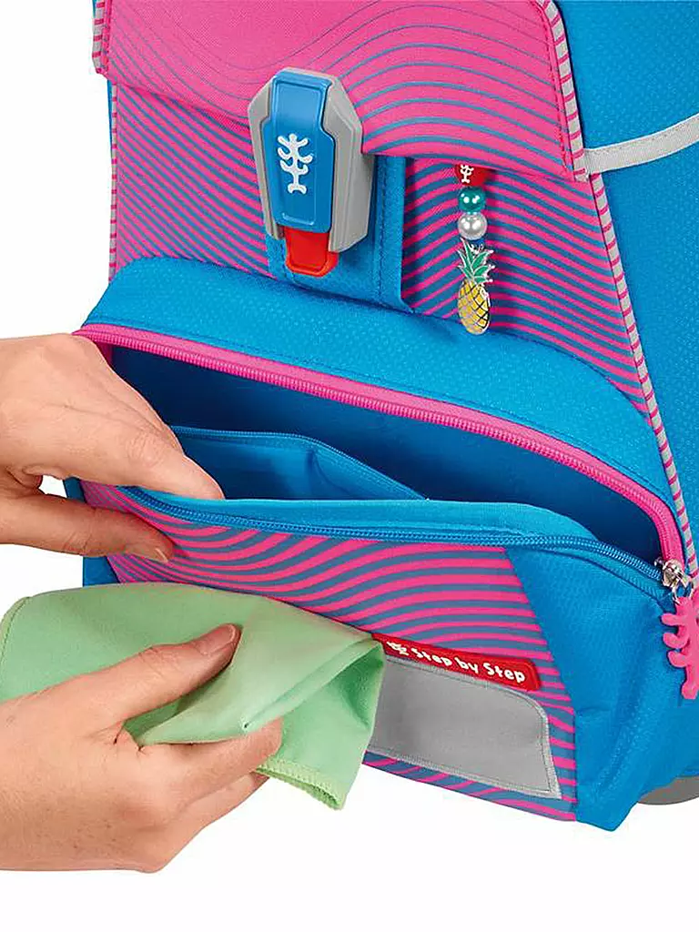 STEP BY STEP | Set de mochila escolar 5 piezas SPACE Neon Kolibri Kaja | Fucsia